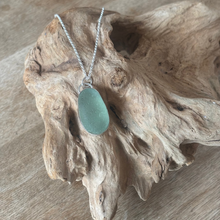 Load image into Gallery viewer, Sea glass necklace on driftwood