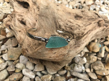 Load image into Gallery viewer, Sea glass cuff bracelet