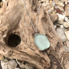 Load image into Gallery viewer, Turquoise sea glass silver pendant