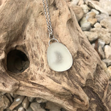Load image into Gallery viewer, White sea glass silver pendant