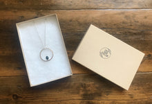 Load image into Gallery viewer, Sterling silver moss agate hoop pendant