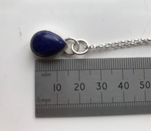 Load image into Gallery viewer, Teardrop shape deep blue lapis lazuli sterling silver pendant