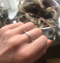 Load image into Gallery viewer, Sterling silver hammered thin band ring.