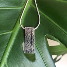 Load image into Gallery viewer, Sterling silver leaf print rectangle shaped pendant