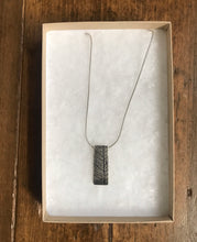 Load image into Gallery viewer, Sterling silver leaf print rectangle shaped pendant