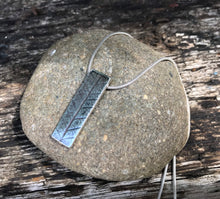 Load image into Gallery viewer, Sterling silver leaf print rectangle shaped pendant