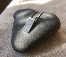 Load image into Gallery viewer, Sterling silver leaf print rectangle shaped pendant