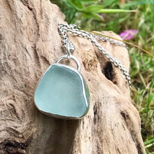 Load image into Gallery viewer, Light turquoise sea glass pendant