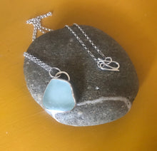 Load image into Gallery viewer, Light turquoise sea glass pendant