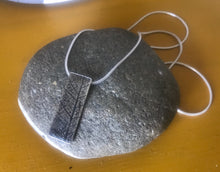 Load image into Gallery viewer, Sterling silver leaf print rectangle shaped pendant
