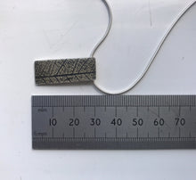 Load image into Gallery viewer, Sterling silver leaf print rectangle shaped pendant