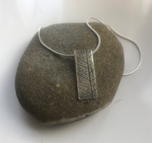 Load image into Gallery viewer, Sterling silver leaf print rectangle shaped pendant