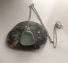 Load image into Gallery viewer, Light turquoise sea glass pendant