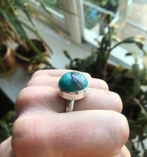 Load image into Gallery viewer, Turquoise gemstone sterling silver ring