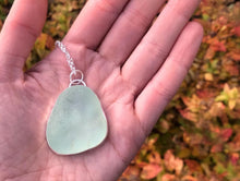 Load image into Gallery viewer, Turquoise sea glass silver pendant
