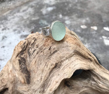Load image into Gallery viewer, Turquoise sea glass silver ring