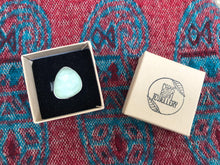 Load image into Gallery viewer, Chunky turquoise sea glass silver ring