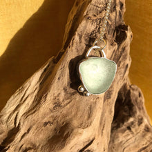 Load image into Gallery viewer, Turquoise sea glass sterling silver pendant