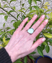 Load image into Gallery viewer, Chunky turquoise sea glass silver ring