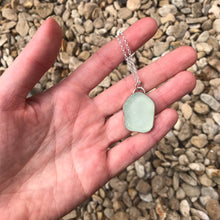 Load image into Gallery viewer, Turquoise sea glass silver pendant