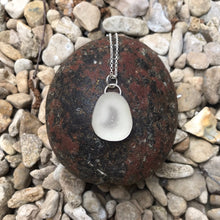 Load image into Gallery viewer, White sea glass silver pendant