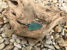 Load image into Gallery viewer, Sea glass cuff bracelet
