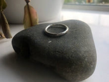 Load image into Gallery viewer, Sterling silver hammered thin band ring.
