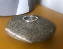 Load image into Gallery viewer, Sterling silver hammered thin band ring.
