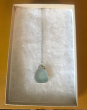 Load image into Gallery viewer, Light turquoise sea glass pendant
