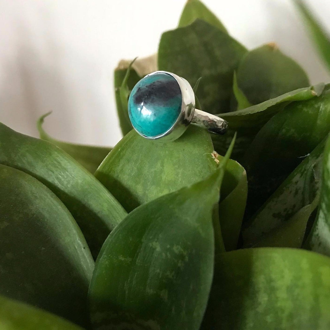 Turquoise gemstone sterling silver ring