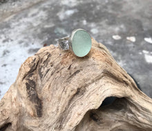 Load image into Gallery viewer, Turquoise sea glass silver ring
