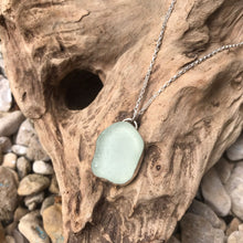 Load image into Gallery viewer, Turquoise sea glass silver pendant
